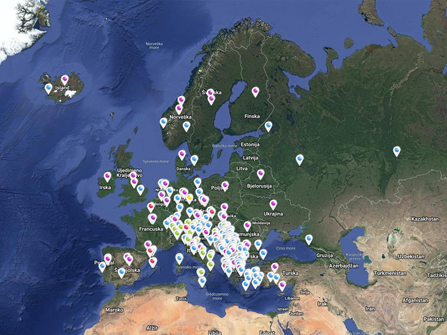 Karta Evrope satelit, mapa Evrope Satelitska Karta Evrope
